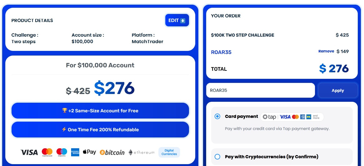 tiger funded cart proof